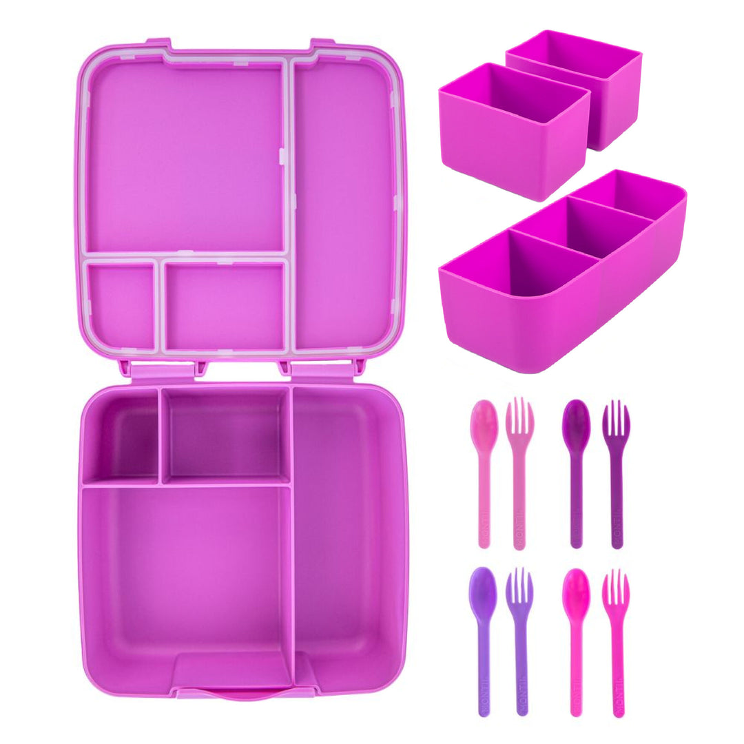 MontiiCo Feast Lunch Box & Accessories Bundle - Fuchsia