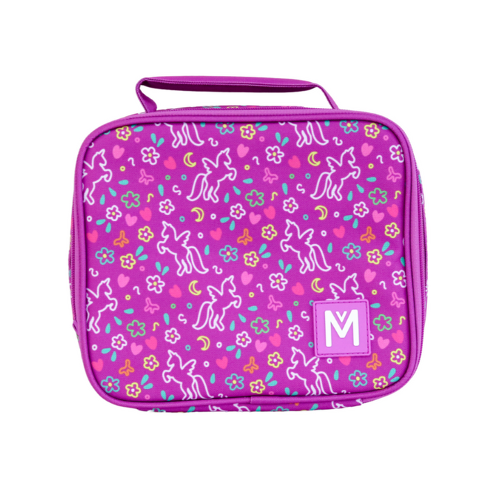 MontiiCo Insulated Medium Lunch Bag & Ice Pack - Unicorn Magic PURPLE