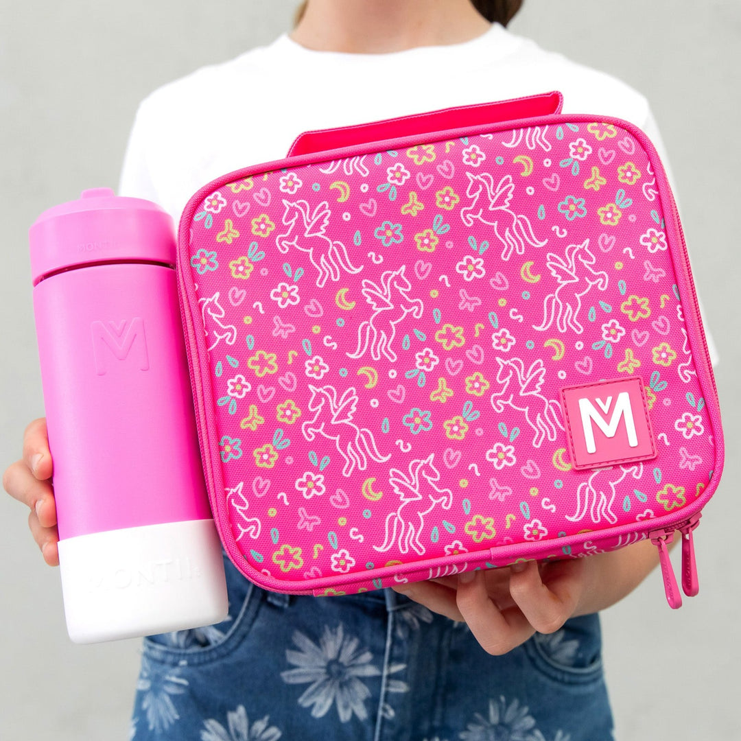 MontiiCo Insulated Lunch Bag - MEDIUM - Unicorn Magic PINK