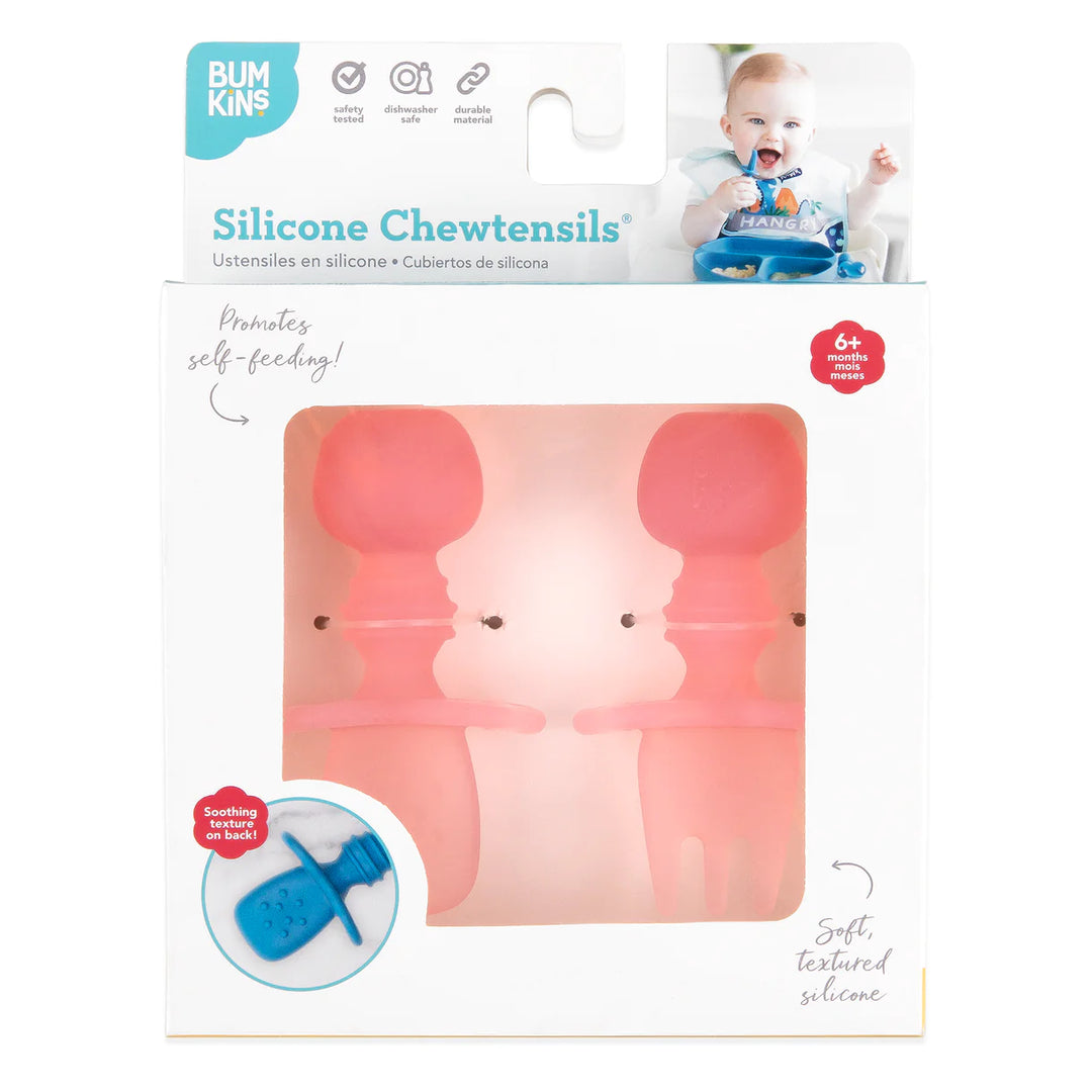 Bumkins Silicone Chewtensils - Jelly Pink