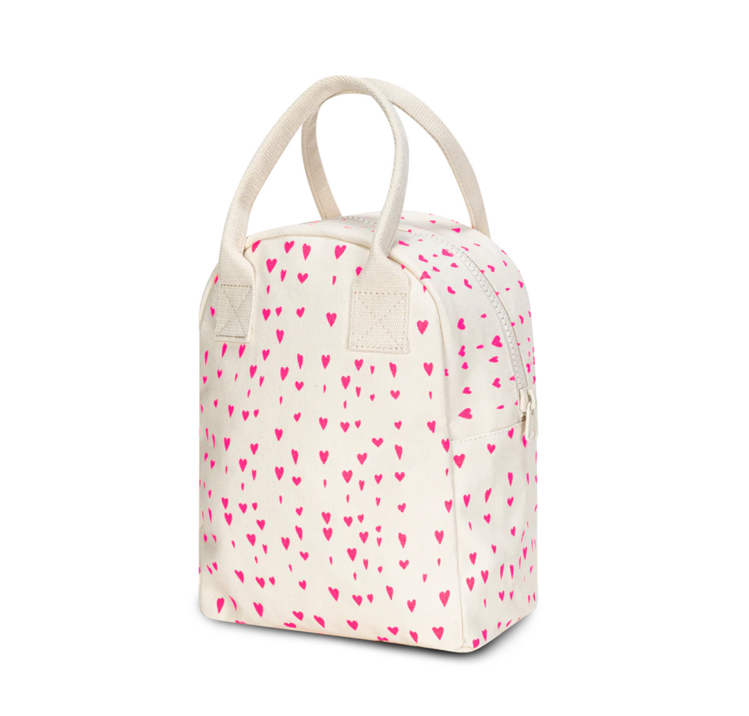 Fluf Zipper Lunch Bag - Tiny Hearts