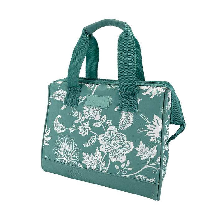 Sachi Insulated Lunch Bag & Bottle Bundle - Green Paisley