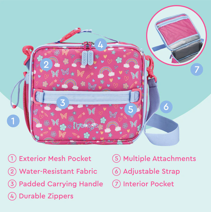 Bentgo Kids Print Lunch Bag - Rainbows & Butterflies
