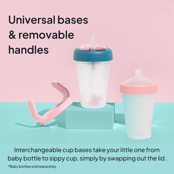Little Stackers Weighted Straw Sippy Cup - 2pk - Black
