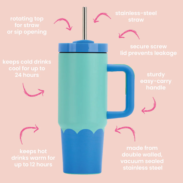 Annabel Trends Insulated Super Sip Tumbler - Wave - Musk & Green