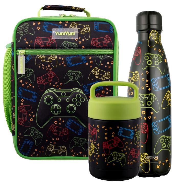 Avanti Insulated Lunch Bag, Food Jar & Bottle Bundle - Gaming