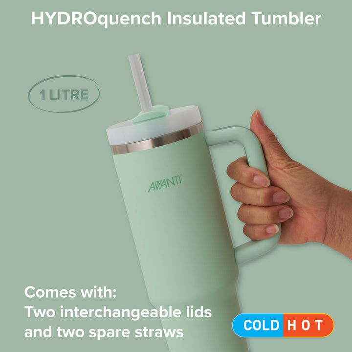 Avanti HydroQuench Insulated Tumbler with Two Lids - Soft Mint