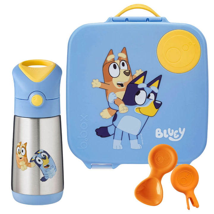 b.box Large Lunch Box & Insulated Bottle Bundle - Bluey
