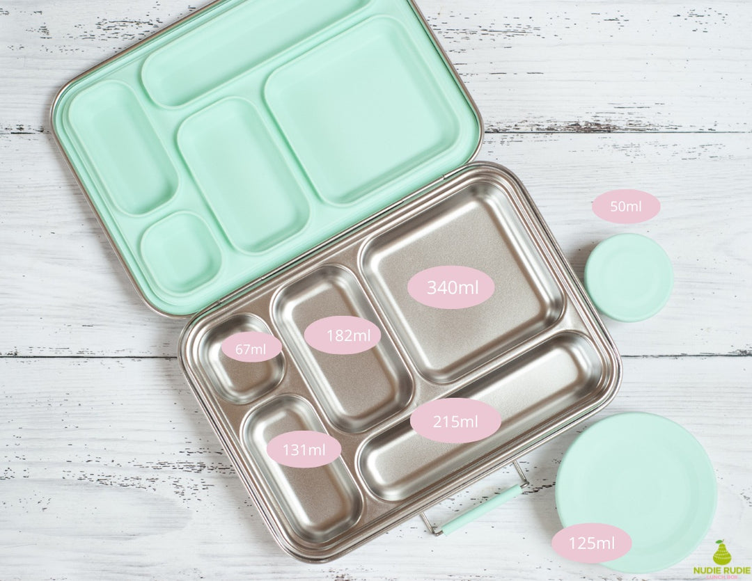 Nudie Rudie Lunch Box Stainless Steel Bento Box & Pots - Mint