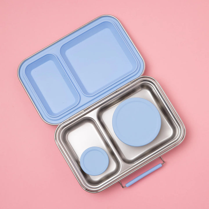 Nudie Rudie Lunch Box Stainless Steel TWIN Bento Box & Pots - Light Blue