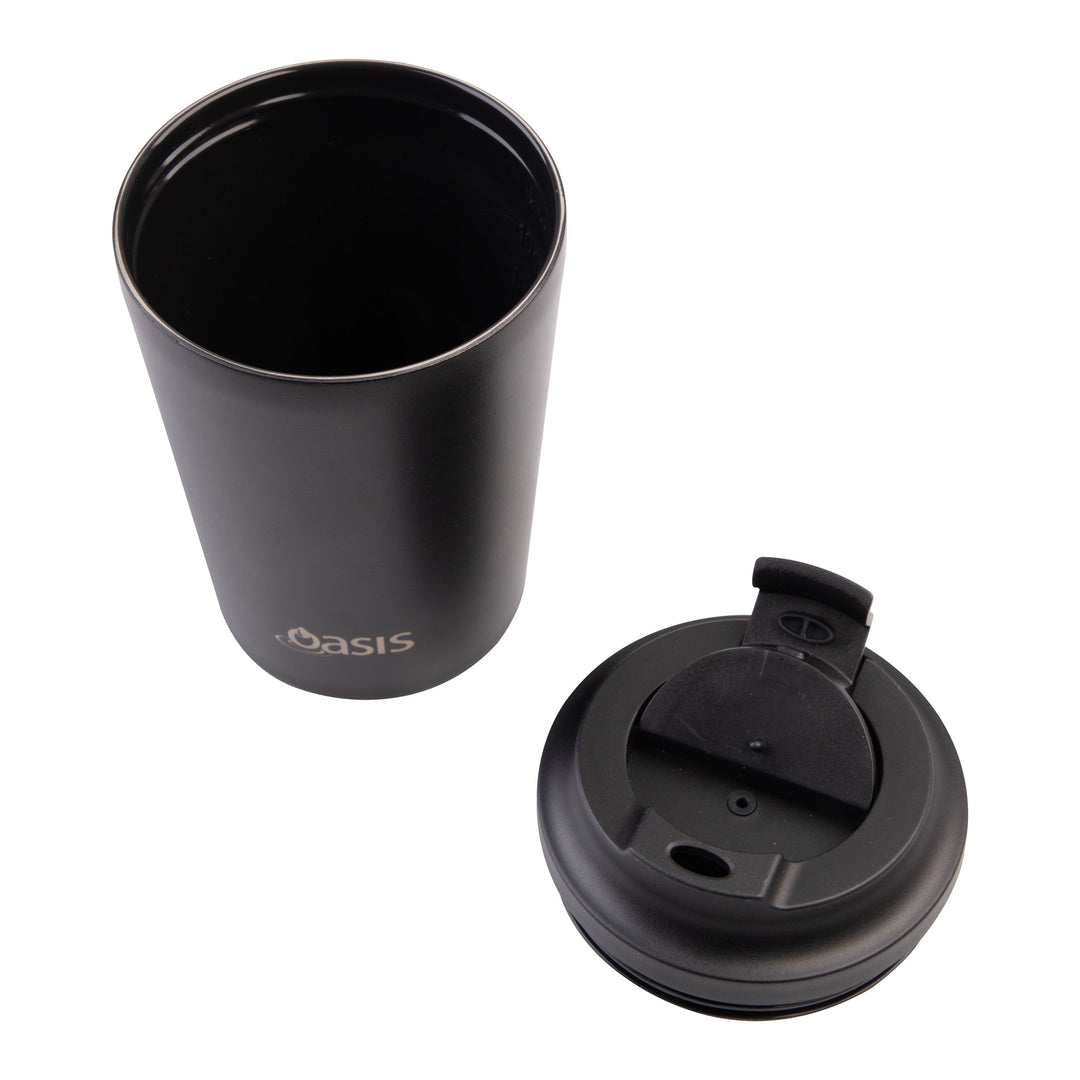 Oasis Ceramic Lined Insulated Coffee Cup - Black