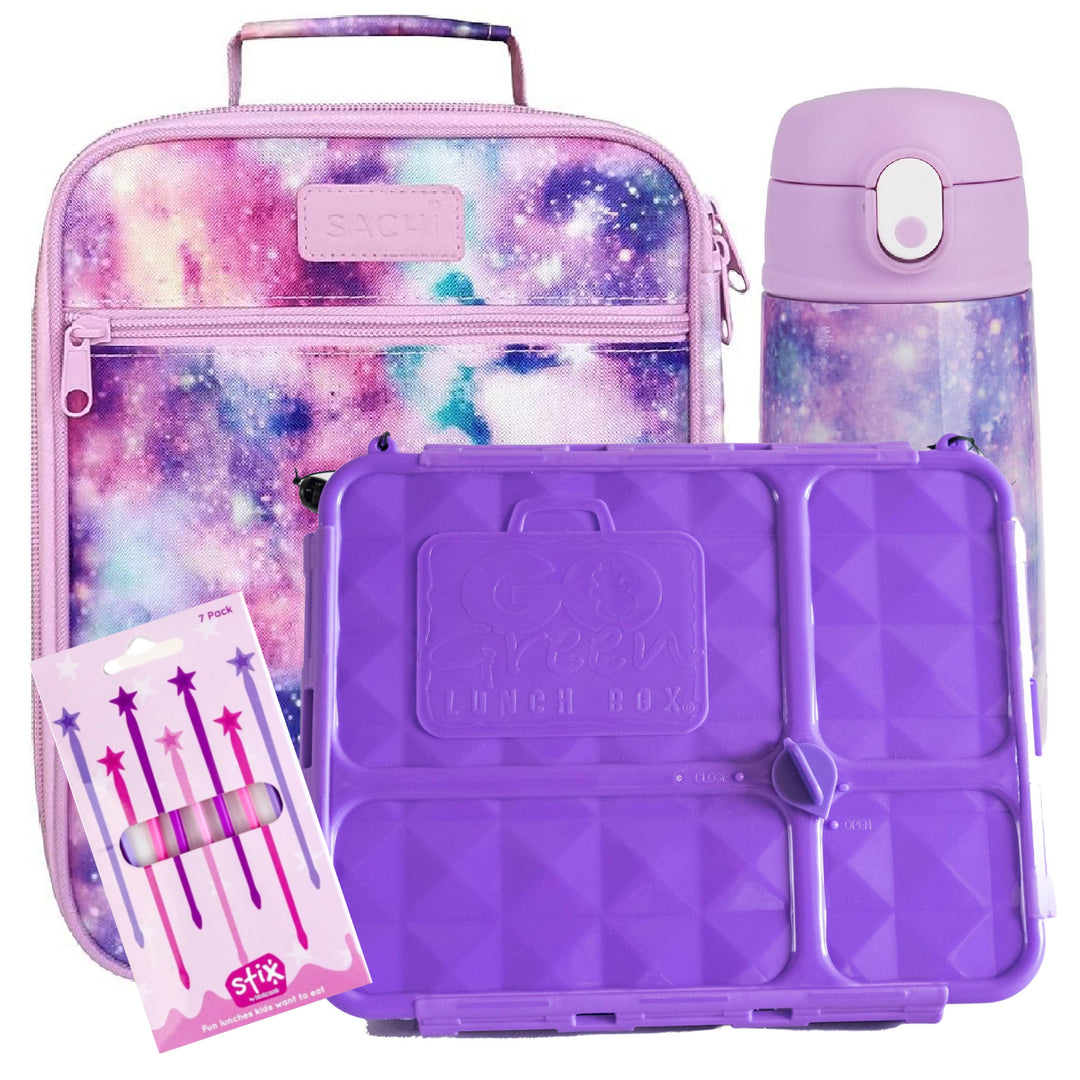 Galaxy Lunch Box, Bag & Flip Bottle Bundle