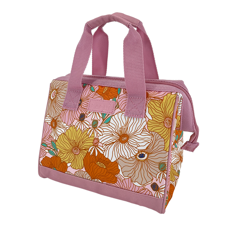 Sachi Triangular Insulated Lunch Bag Retro Floral The Bento Buzz