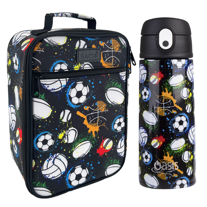 Sachi Insulated Lunch Bag & Bottle Bundle - Sports