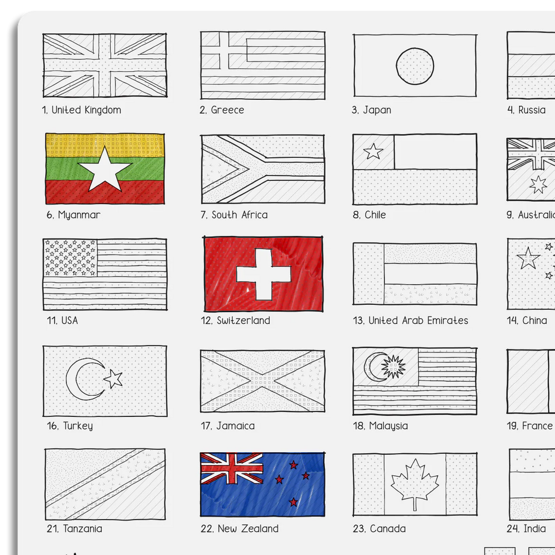 HeyDoodle Silicone Colour-In Placemat - World & Countries