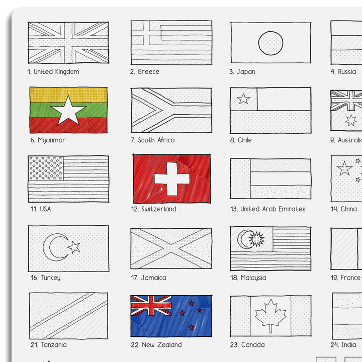 HeyDoodle Silicone Colour-In Placemat - World & Countries