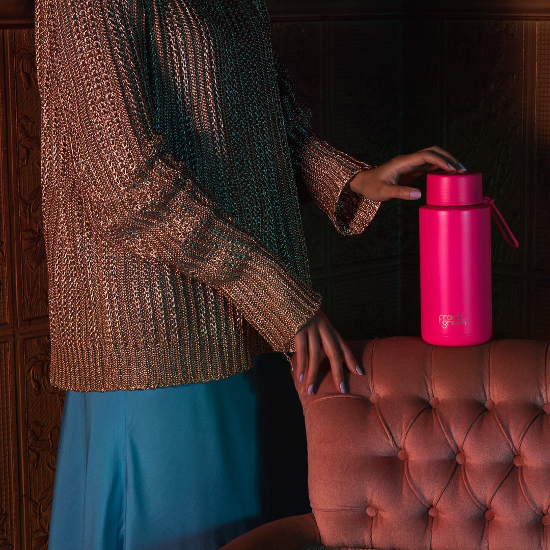 Frank Green Insulated Drink Bottle 1L - Neon Pink