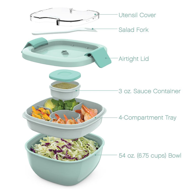 Bentgo All-In-One Salad Bowl - Coastal Aqua