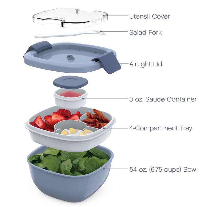 Bentgo All-In-One Salad Bowl - Slate