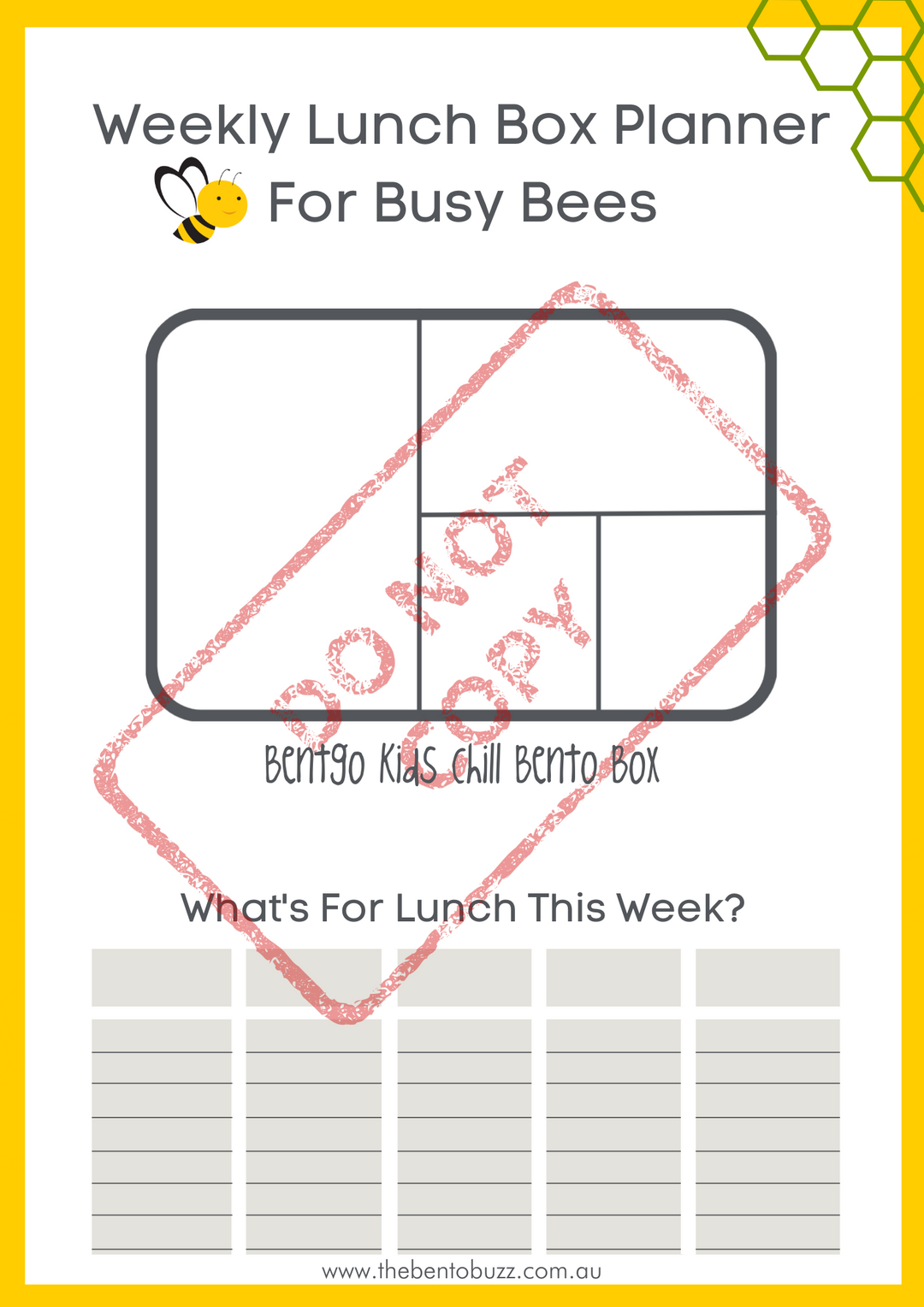Download & Print Lunch Box Planner - Bentgo Kids Chill