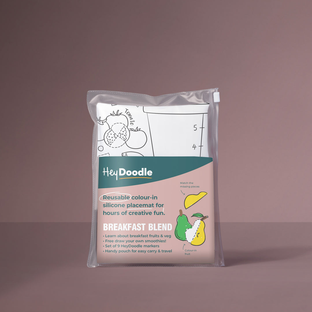 HeyDoodle Silicone Colour-In Placemat - Breakfast Blend