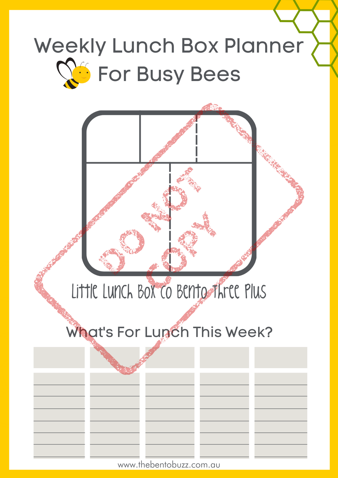 Download & Print Lunch Box Planner - Little Lunch Box Co Bento Three Plus