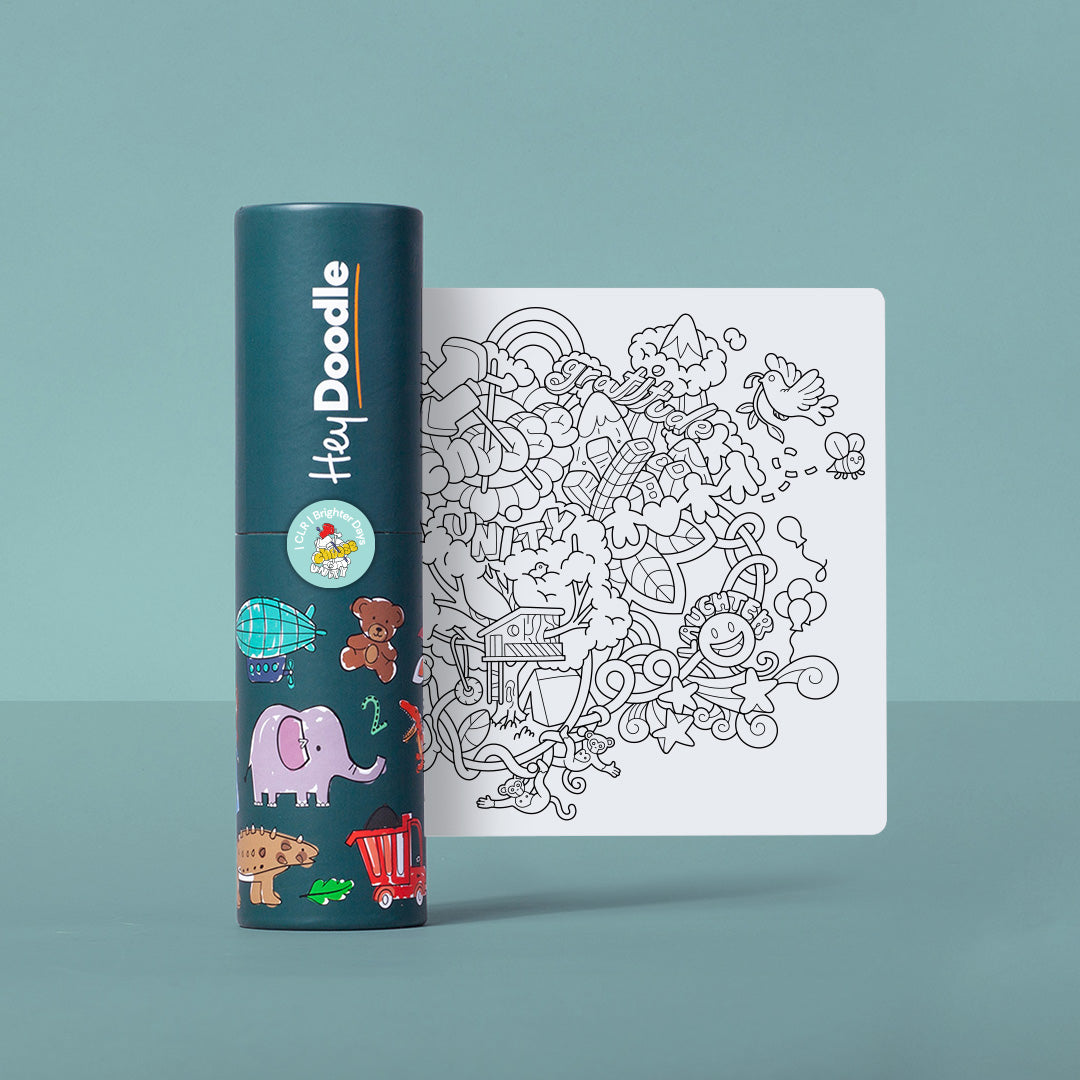 HeyDoodle Silicone Colour-In Placemat - MINI - Brighter Days