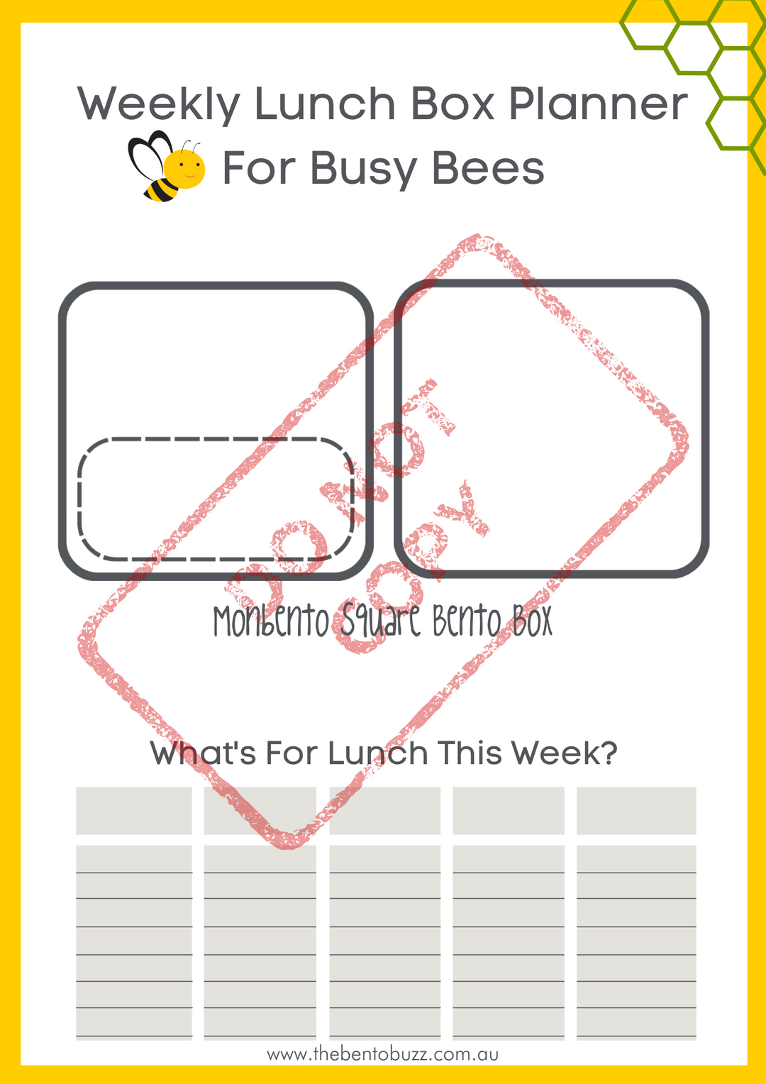 Download & Print Lunch Box Planner - Monbento Square