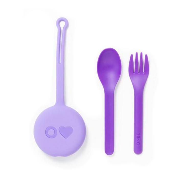 OmieBox OmiePod & Cutlery Set - Lilac Purple