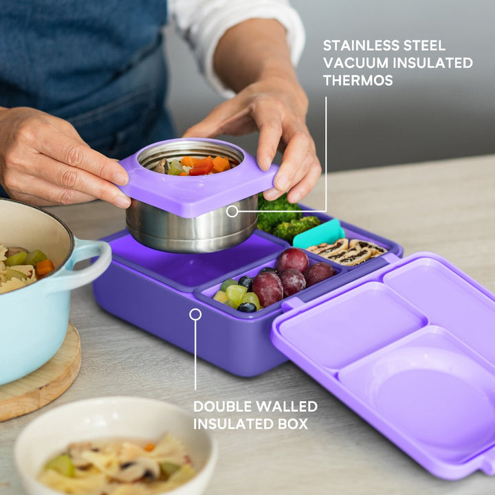 OmieBox Hot & Cold Lunch Box V2 - Purple Plum