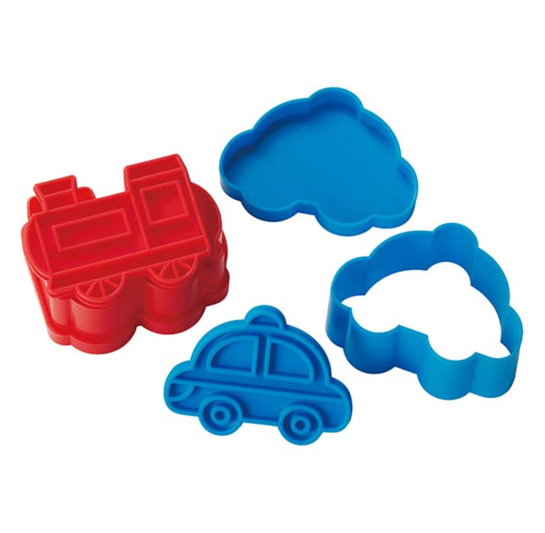 Police Car & Train Bread Cutter & Stamp Set