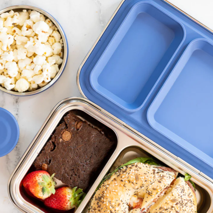 Nudie Rudie Lunch Box Stainless Steel TWIN Bento Box & Pots - Indigo