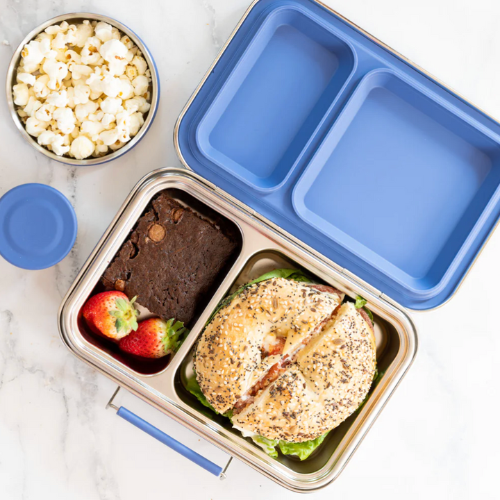 Nudie Rudie Lunch Box Stainless Steel TWIN Bento Box & Pots - Indigo