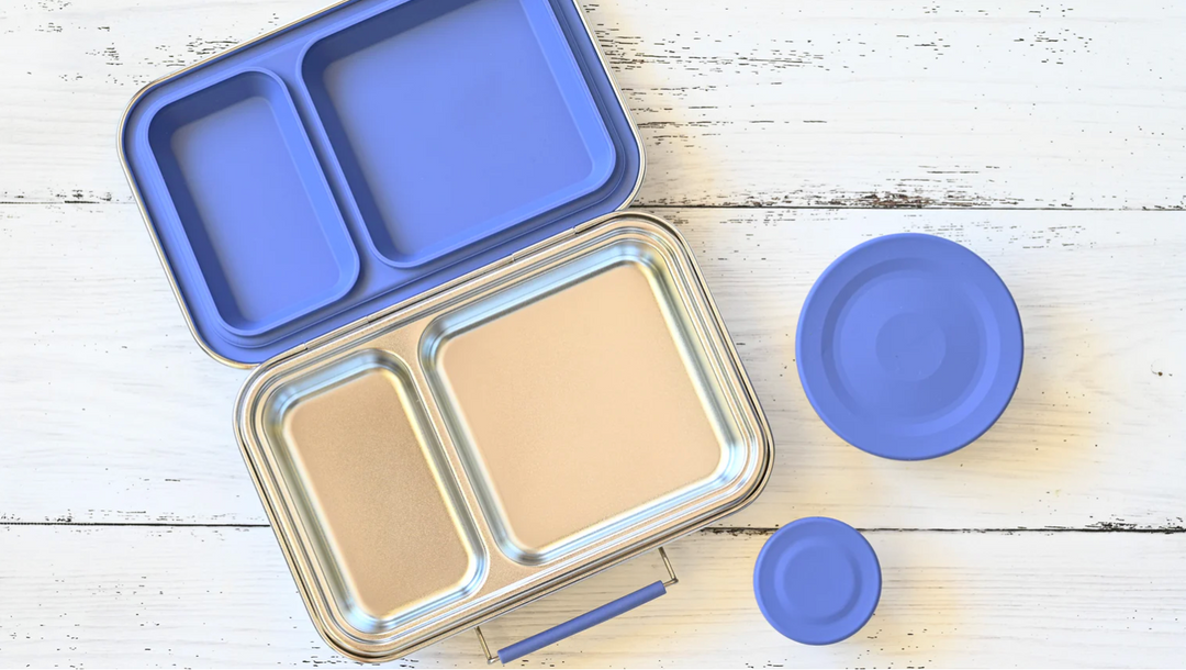 Nudie Rudie Lunch Box Stainless Steel TWIN Bento Box & Pots - Indigo