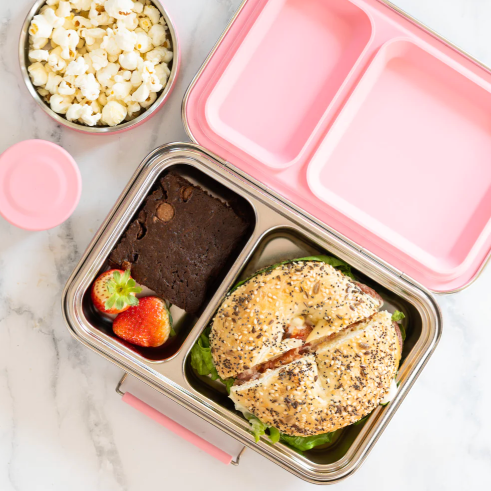 Eazy Kids Square Bento Lunch Box - Flamingo Pink