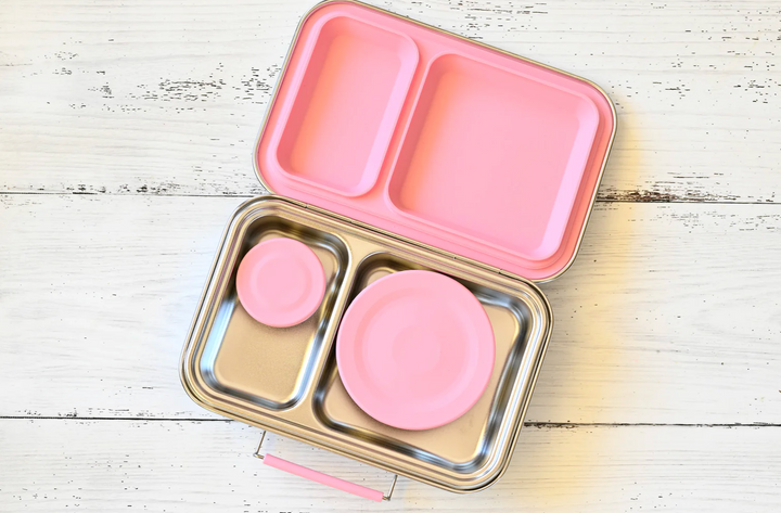 Nudie Rudie Lunch Box Stainless Steel TWIN Bento Box & Pots - Pink Fizz