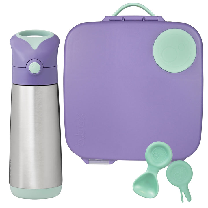 b.box Large Lunch Box & Large Bottle Bundle - Lilac Pop