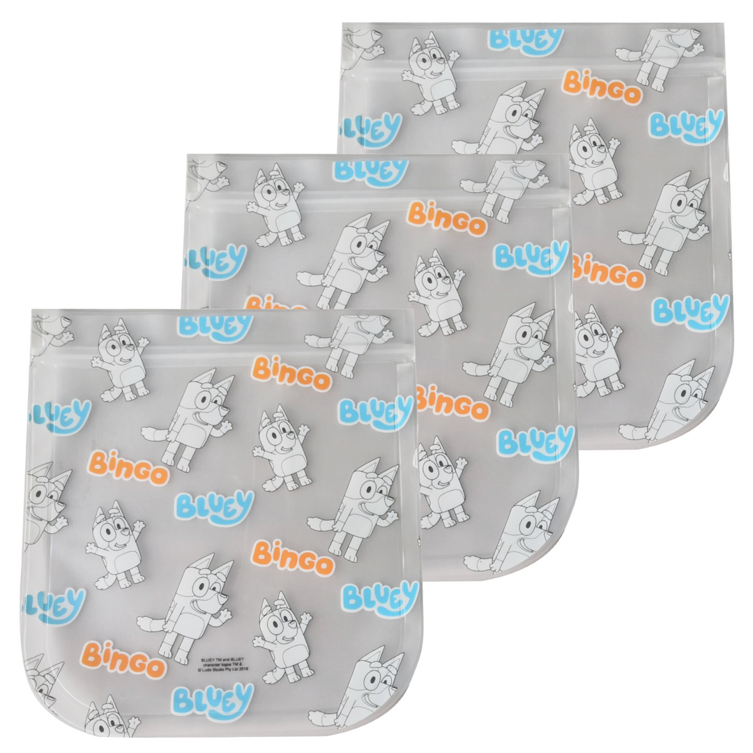 Bluey Reusable Sandwich Bags - 3pk