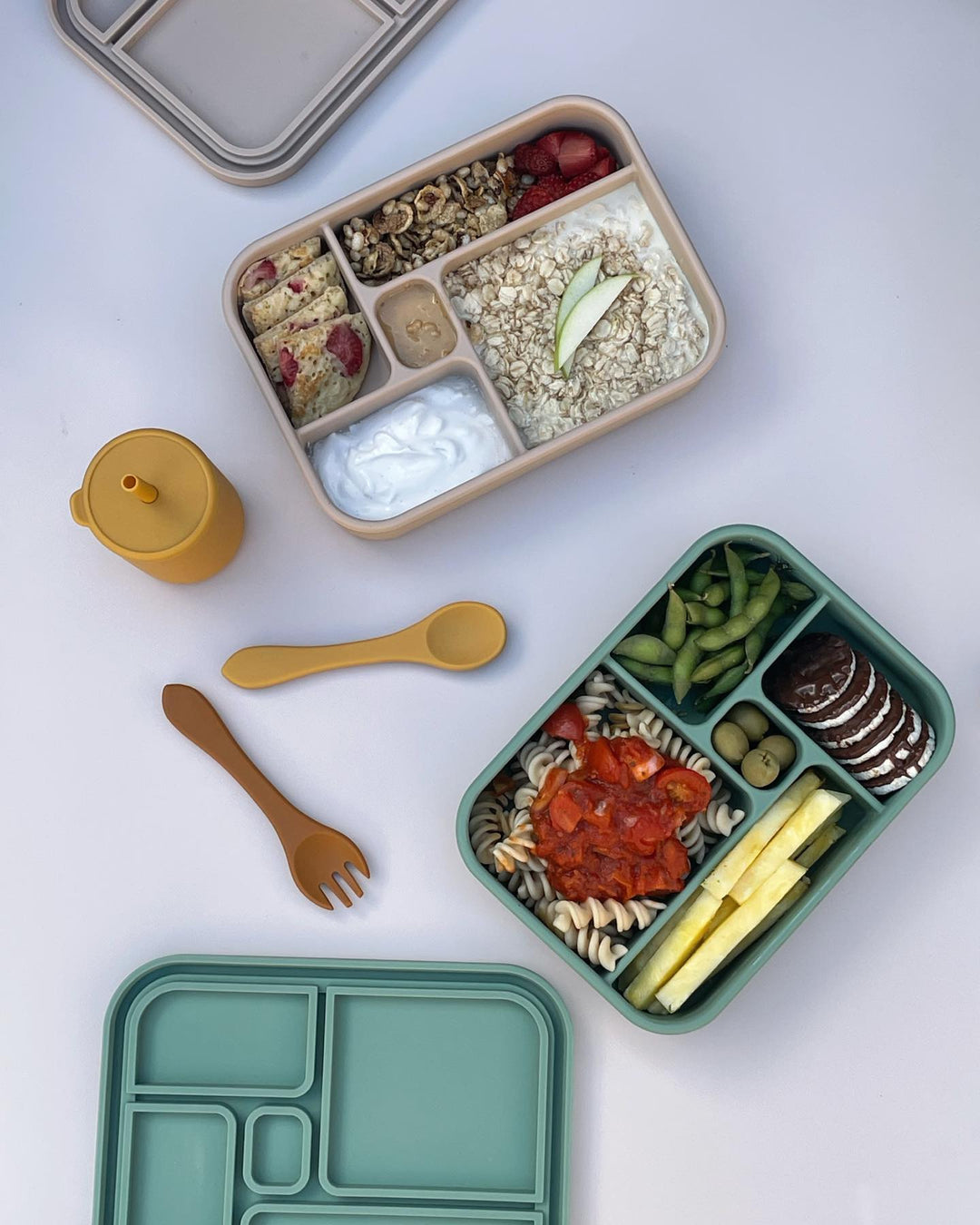 Silicone Bento Lunch Box - Natural