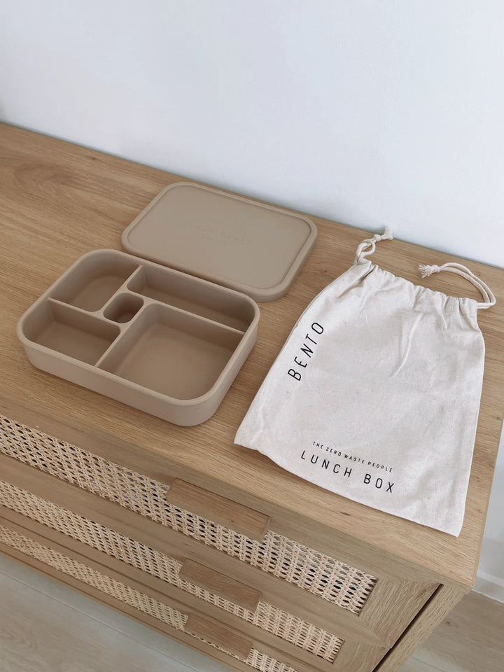 Silicone Bento Lunch Box - Natural