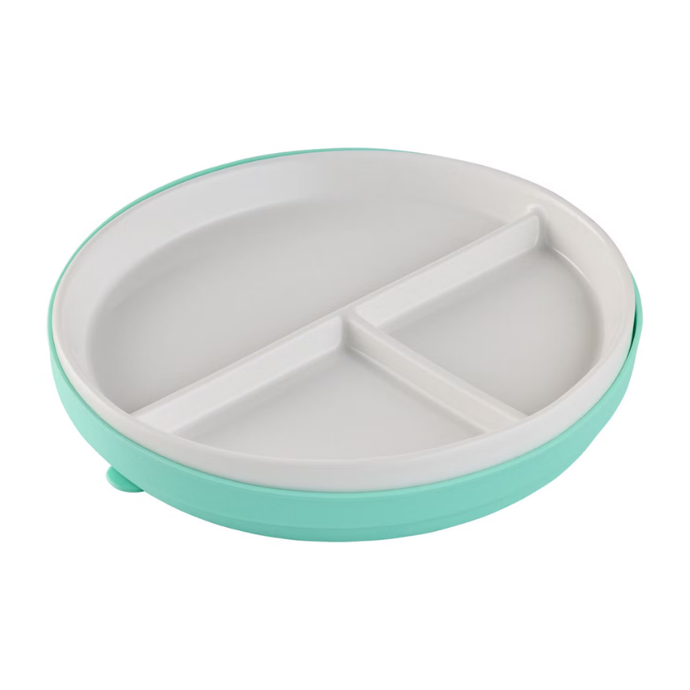 Melii Ceramic Divided Plate with Silicone Sleeve - Teal