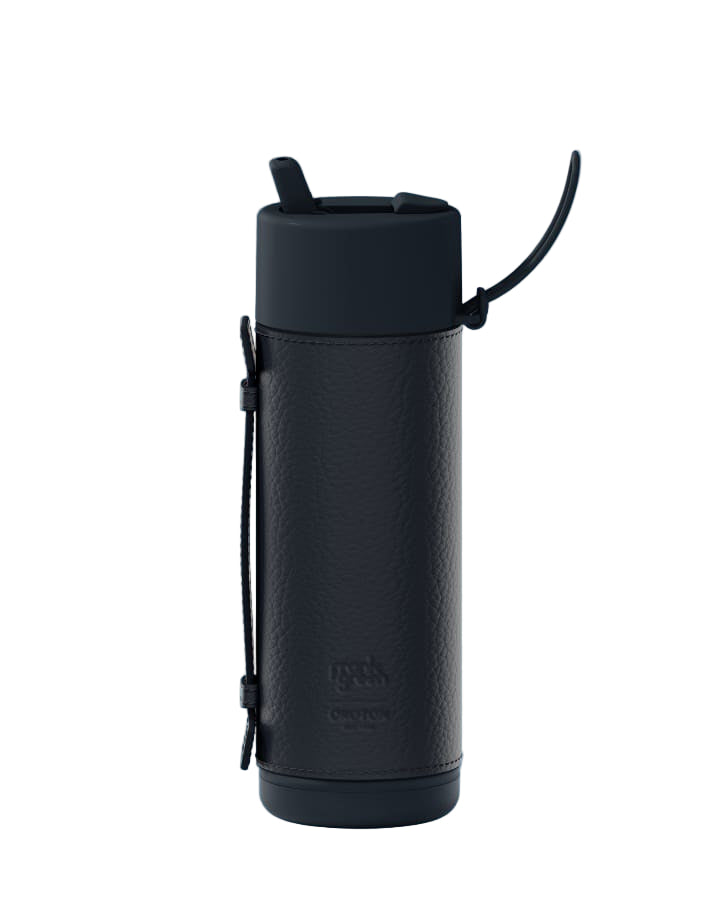 Frank Green X Oroton Insulated Drink Bottle 595ml With Leather Sleeve - Night Sky