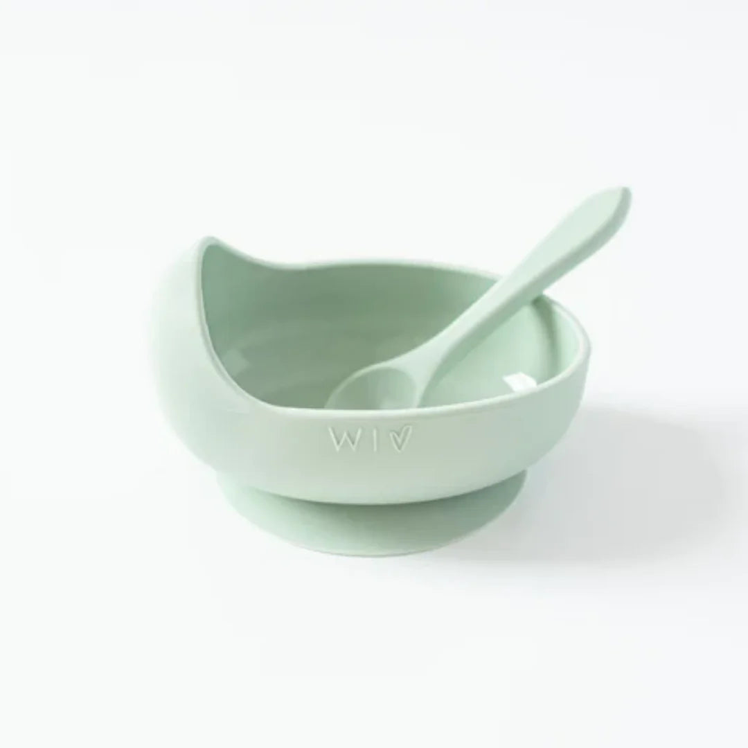 Wild Indiana Silicone Baby Bowl Set - Sage Green