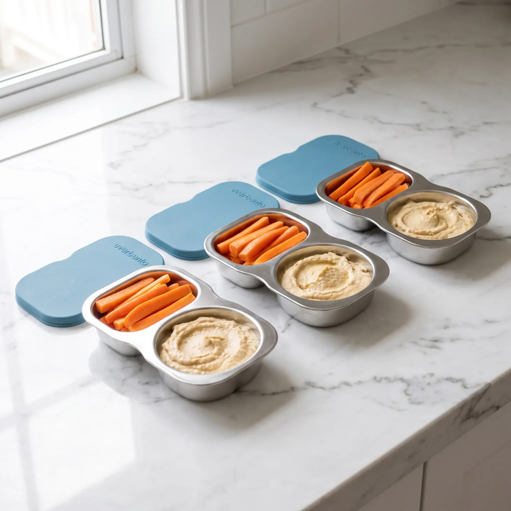 EverBento Stainless Steel & Silicone DipDuo 3pk Bundle - Bluebell Blue