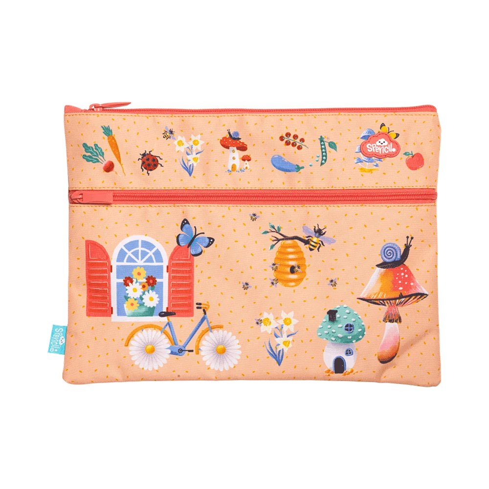 Spencil A4 Twin Zip Pencil Case - Secret Garden