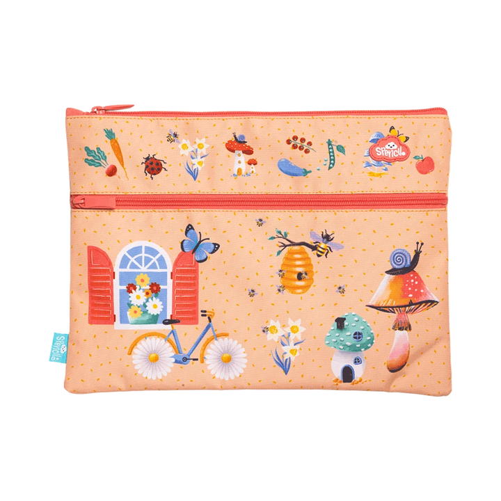 Spencil A4 Twin Zip Pencil Case - Secret Garden