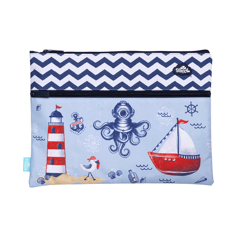 Spencil A4 Twin Zip Pencil Case - Little Sailor