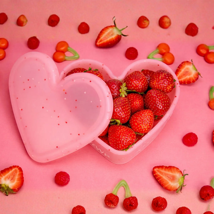 Silicone Large Snack Container - Confetti Love - Blush