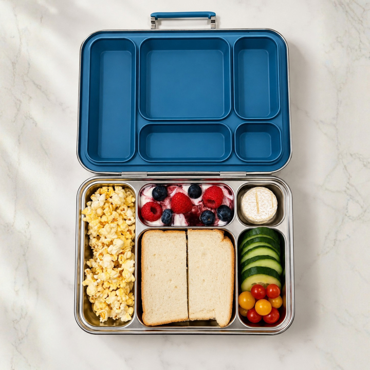 EverBento Classic Stainless Steel & Silicone Bento 3pk Bundle - Bluebell Blue