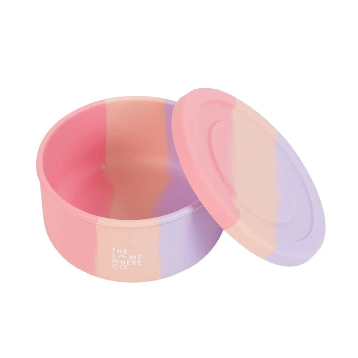 The Somewhere Co Silicone Round Lunch Box - Cotton Candy